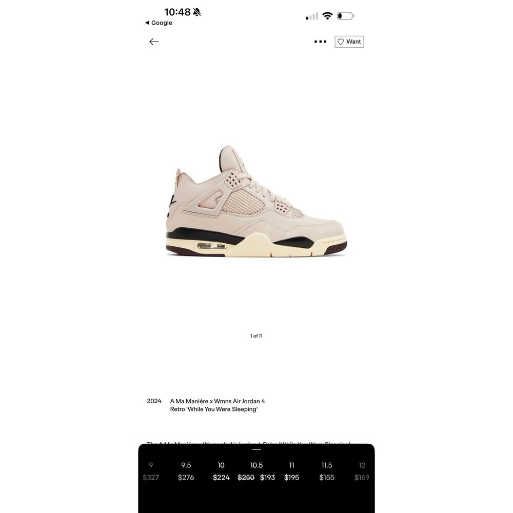 The A Ma Maniére x Women's Air Jordan 4 Retro 'While You Were Sleeping'